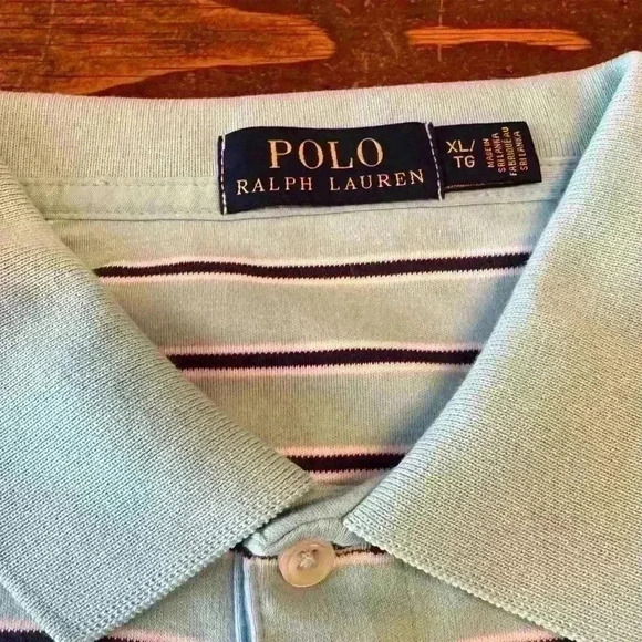 POLO RALPH LAUREN Striped Short‎ Sleeve Mens Collared Polo Size XL - Picture 6 of 6